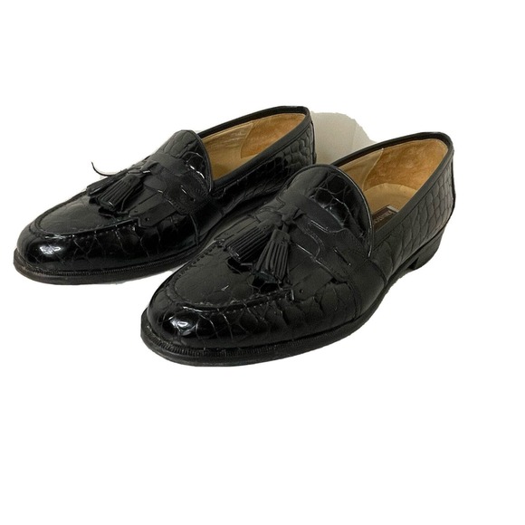 JOHNSTON & MURPHY Loafers US 8.5 M Black Patent Leather Croc Tassel Men’s Shoes main image 12